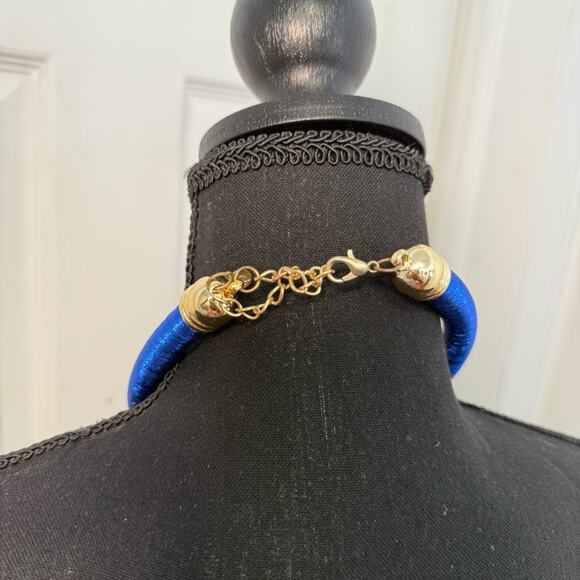 Blue and Gold African Necklace - Picture 4 of 5